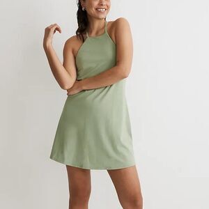 Madewell Flex 2.0 Criss-Cross Back Stretch Fitness Mini Dress Green Size XS NWT